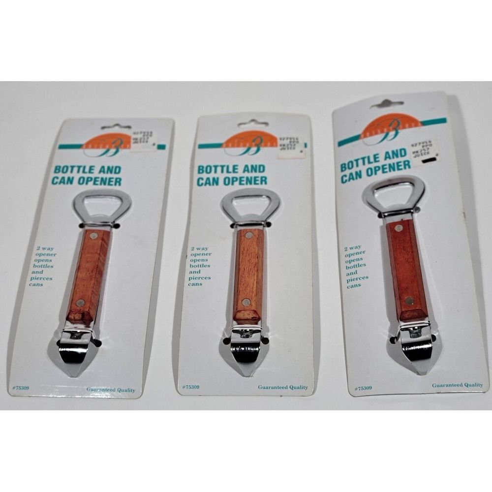 3 Bright Idea Can Punch Bottle Opener Manual Stainless Steel Can Opener 3 Pack